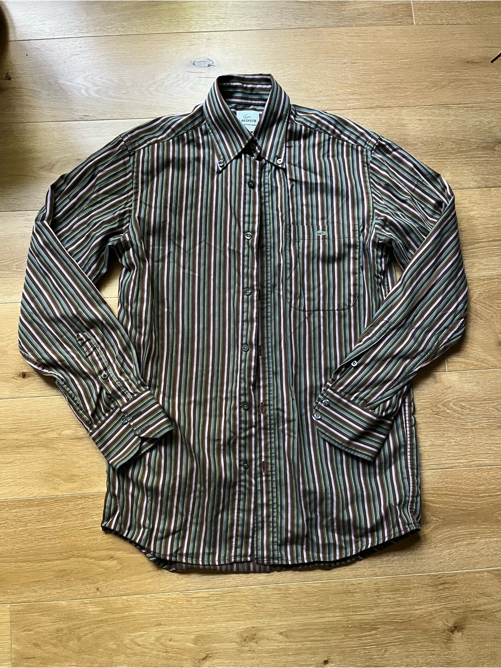 Vintage Lacoste Striped Button-Down Shirt (Made in Tunisia)